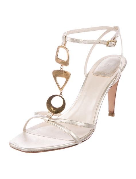 gold dior sandals|women christian Dior sandals.